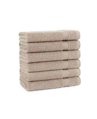 Arkwright Home Host and Hand Towels (6 Pack), Solid Color Options, 16x28 in, Double Stitched Edges, 600 Gsm, Soft Ringspun Cotton, Stylish Stripe