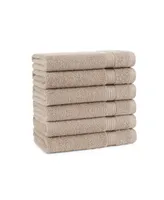 Arkwright Home Host and Hand Towels (6 Pack), Solid Color Options, 16x28 in, Double Stitched Edges, 600 Gsm, Soft Ringspun Cotton, Stylish Stripe