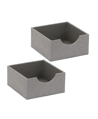 Square Hard sided Tray, Silver-tone, Set of 2