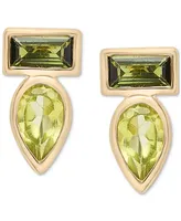 Audrey by Aurate Peridot (3/8 ct. t.w.) & Green Tourmaline (1/3 Bezel Stud Earrings Gold Vermeil (Also available Morganite Pink Topa