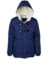 Pink Platinum Big Girls Hooded Toggle-Detail Quilted Puffer Jacket