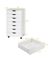 Costway 7 Drawer Chest Storage Dresser Floor Cabinet Organizer