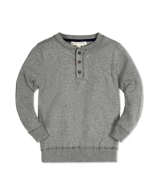 Hope & Henry Baby Boys Organic Long Sleeve Henley Pullover Sweater