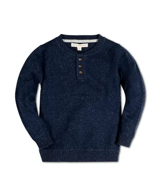 Hope & Henry Baby Boys Organic Long Sleeve Henley Pullover Sweater