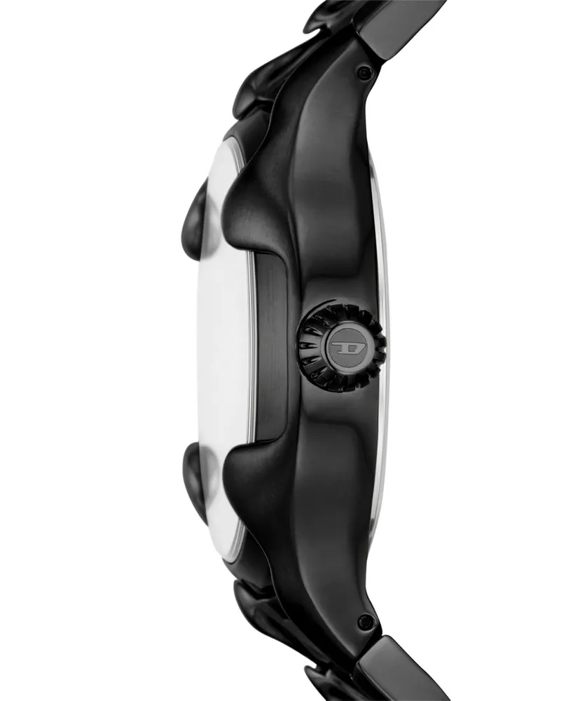 Diesel Men's Vert Quartz Three Hand Date Black Stainless Steel Watch 44mm