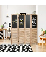 Costway 4-Panel Folding Divider Screen W/Chalkboard 5.7Ft Tall