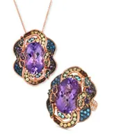 Le Vian Crazy Collection Multi Gemstone Nude Diamond Statement Ring Pendant Necklace Collection In 14k Rose Gold