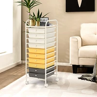 10 Drawer Rolling Storage Cart Scrapbook Paper Office School Organizer