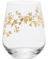 Charter Club Gilded Stemless Wine Glass, Set of 2, Created for Macy's