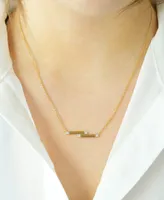 Audrey by Aurate Diamond Double Bar 18" Pendant Necklace (1/10 ct. t.w.) in Gold Vermeil, Created for Macy's