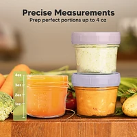 6pk Prep Baby Food Storage Containers, 4 oz Leak-Proof, Bpa Free Glass Jars for Feeding