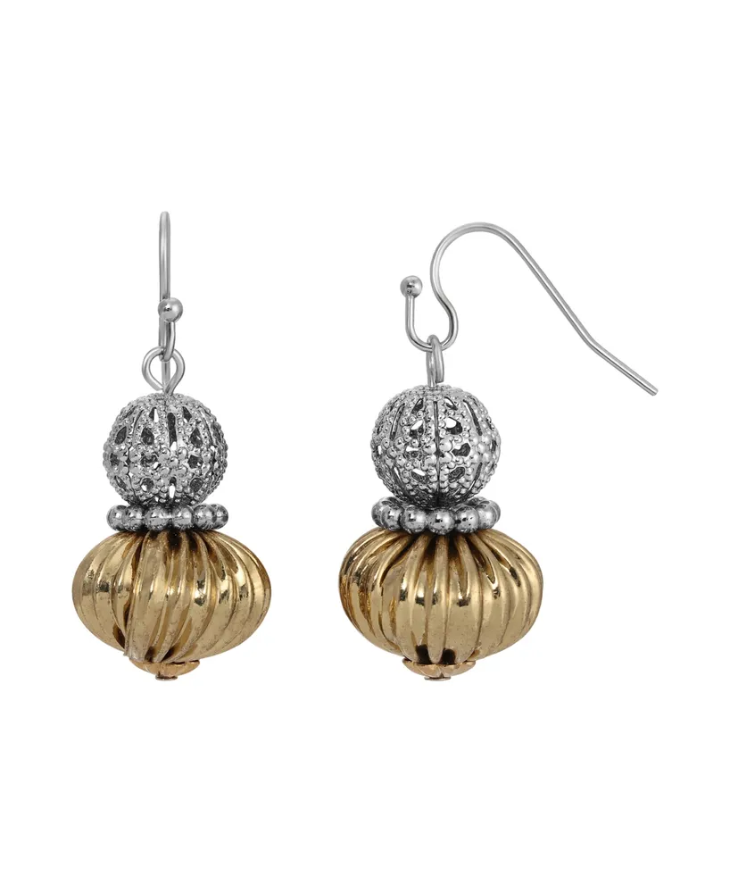 2028 Two-Tone Double Drop Earrings