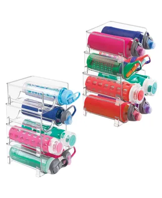 mDesign Plastic Water Bottle Storage Organizer Rack - 8 Pack