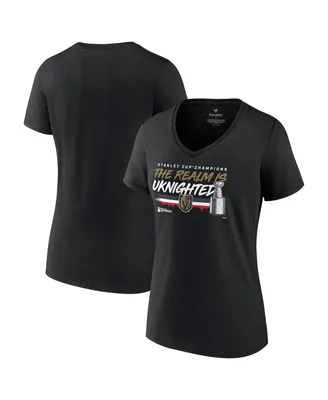 Women's Fanatics Black Vegas Golden Knights 2023 Stanley Cup Champions Hometown Dna V-Neck T-shirt