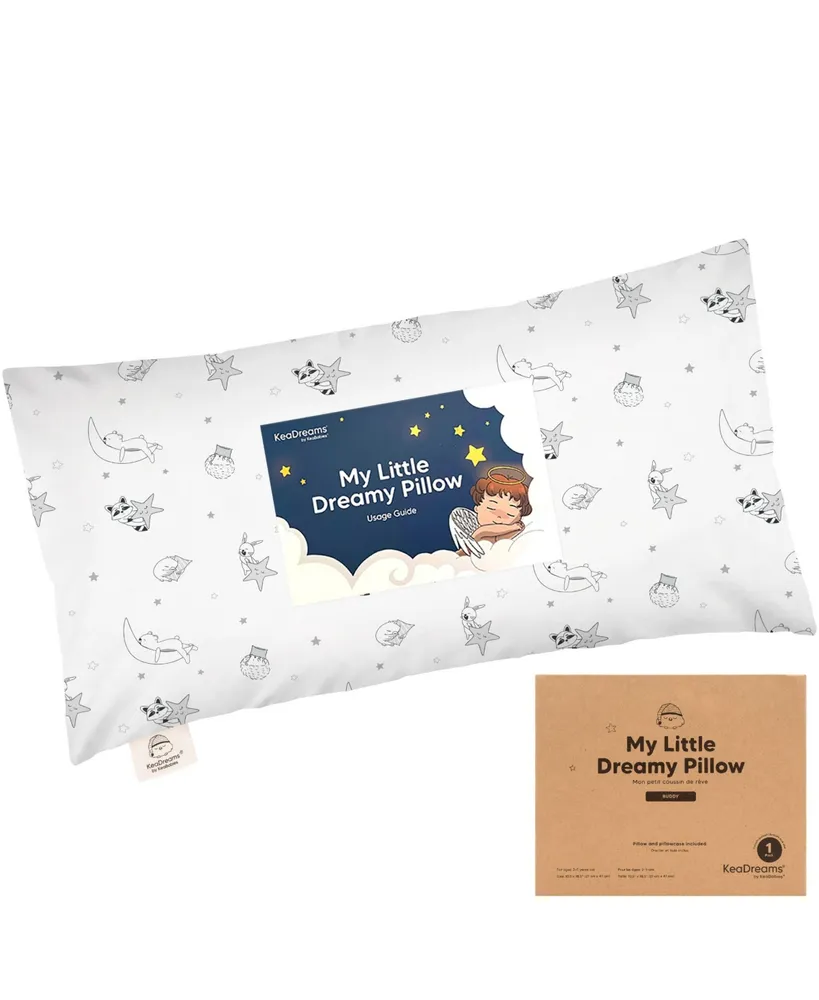 KeaBabies Buddy Toddler Pillow with Pillowcase, 10X18 Soft Organic Cotton Pillows for Sleeping, Kids
