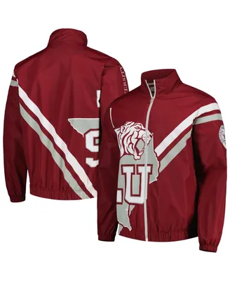 Men's Mitchell & Ness Maroon Texas Southern Tigers Exploded Logo Warm Up Full-Zip Jacket