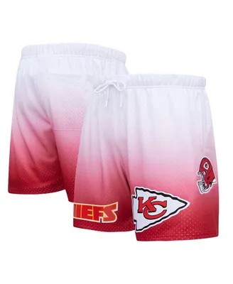 Men's Pro Standard Red, White Kansas City Chiefs Ombre Mesh Shorts
