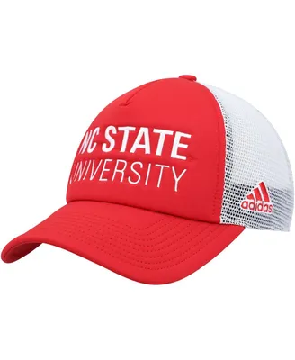Men's adidas Red, White Nc State Wolfpack Foam Trucker Snapback Hat