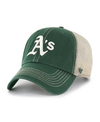 Men's '47 Brand Green Oakland Athletics Trawler Clean Up Trucker Snapback Hat
