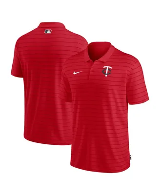 Men's Nike Minnesota Twins Red Authentic Collection Victory Striped Performance Polo Shirt