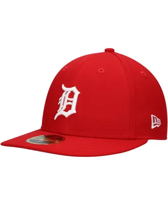 Men's New Era Scarlet Detroit Tigers Low Profile 59FIFTY Fitted Hat