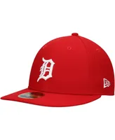 Men's New Era Scarlet Detroit Tigers Low Profile 59FIFTY Fitted Hat