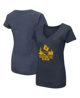Women's Colosseum Navy West Virginia Mountaineers Fan V-Neck T-shirt