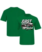 Big Boys Checkered Flag Sports Green Brad Keselowski Fast or Last T-shirt