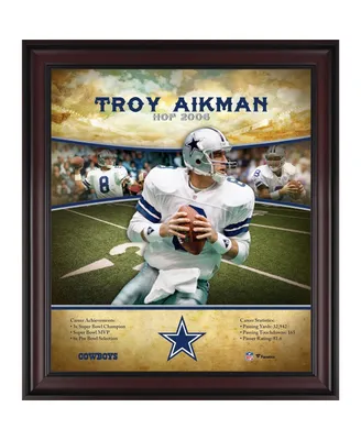 Troy Aikman Dallas Cowboys Framed 15" x 17" Hall of Fame Career Profile