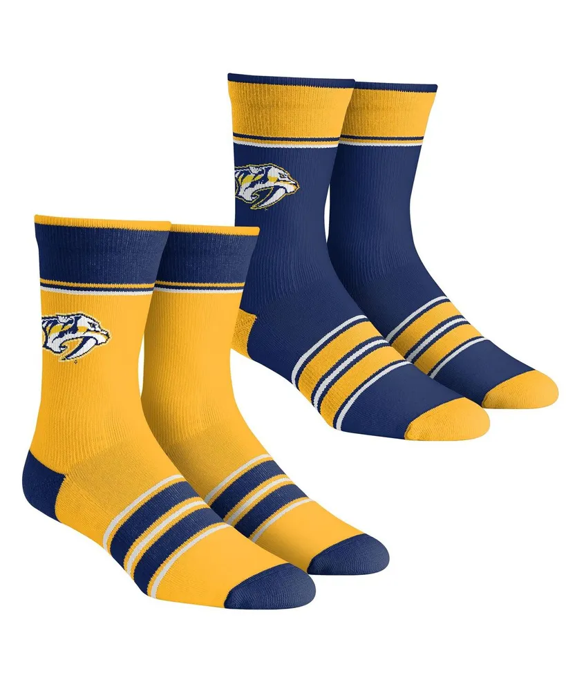 Men's and Women's Rock 'Em Socks Nashville Predators Multi-Stripe 2-Pack Team Crew Sock Set