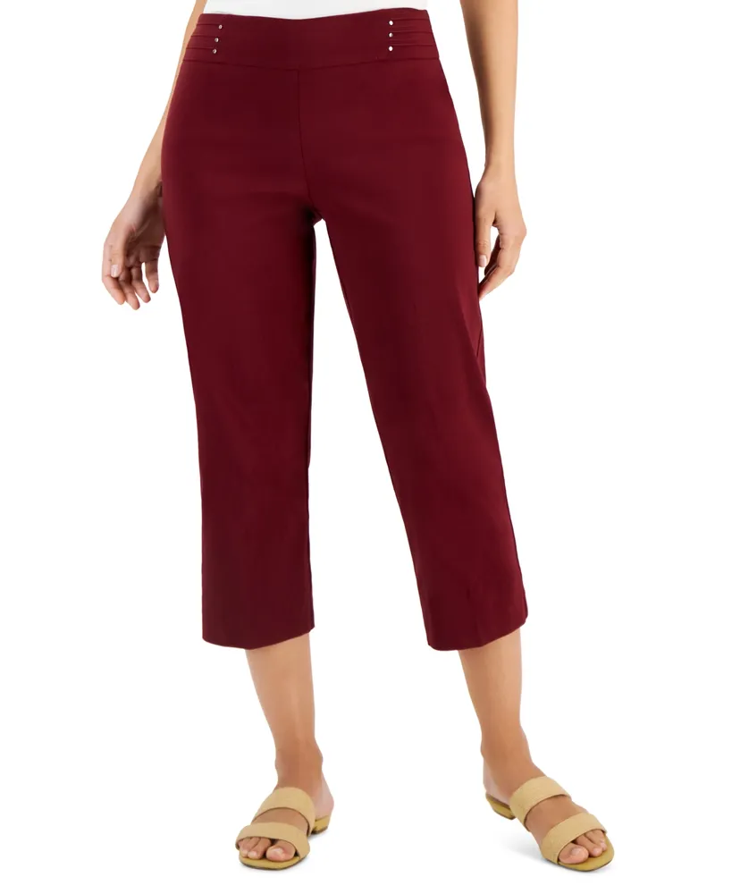 Jm Collection Plus & Petite Tummy Control Pull-On Slim-Leg Pants, Created  for Macy's