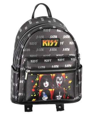 Kiss Starchild Demon Spaceman Catman 70s Rock Band Toss Print Mini Backpack