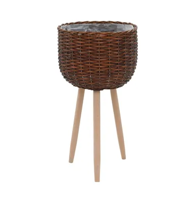 vidaXL Planter Wicker with Pe Lining