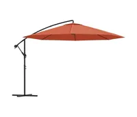 vidaXL Cantilever Umbrella with Aluminum Pole 137.8" Terracotta