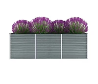 Garden Raised Bed Galvanized Steel 94.5"x31.5"x31.3" Gray