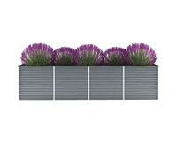 vidaXL Garden Raised Bed Galvanized Steel 126"x31.5"x31.3" Gray