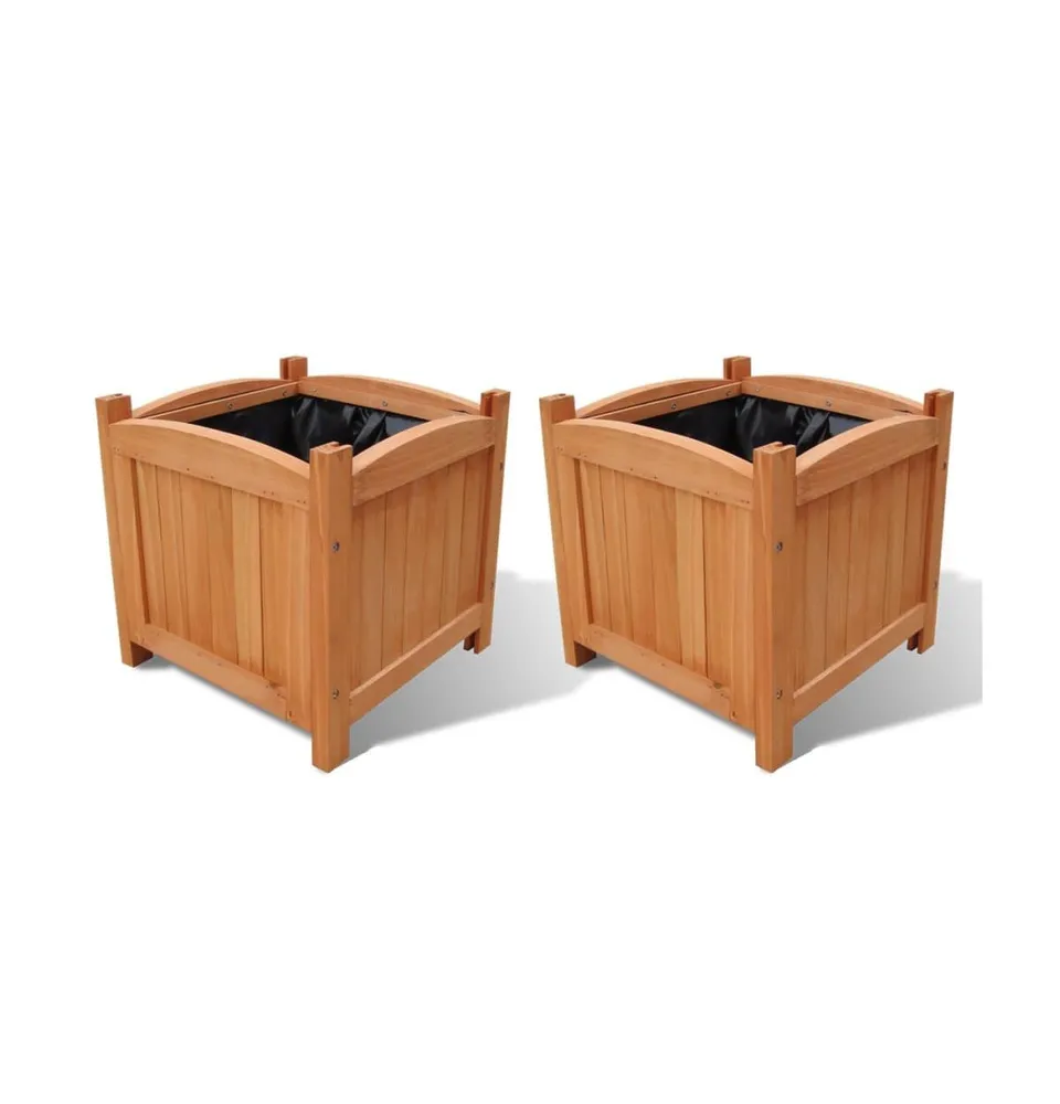 vidaXL Wooden Raised Bed 11.8" x 11.8" x 11.8" Set of 2