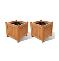 vidaXL Wooden Raised Bed 11.8" x 11.8" x 11.8" Set of 2