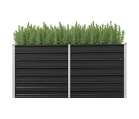 Garden Raised Bed Anthracite 63"x15.7"x30.3" Galvanized Steel