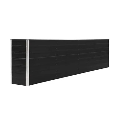 vidaXL Raised Garden Bed 126"x15.7"x30.3" Galvanized Steel Anthracite