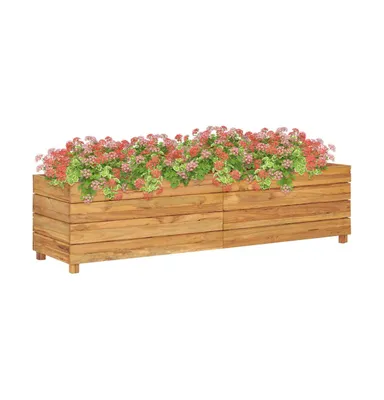 vidaXL Raised Bed 59.1"x15.7"x15" Recycled Teak Wood and Steel