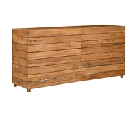 Raised Bed 59.1"x15.7"x28.3" Recycled Teak Wood and Steel