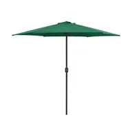 vidaXL Garden Parasol with Aluminum Pole 106.3"x96.9" Green