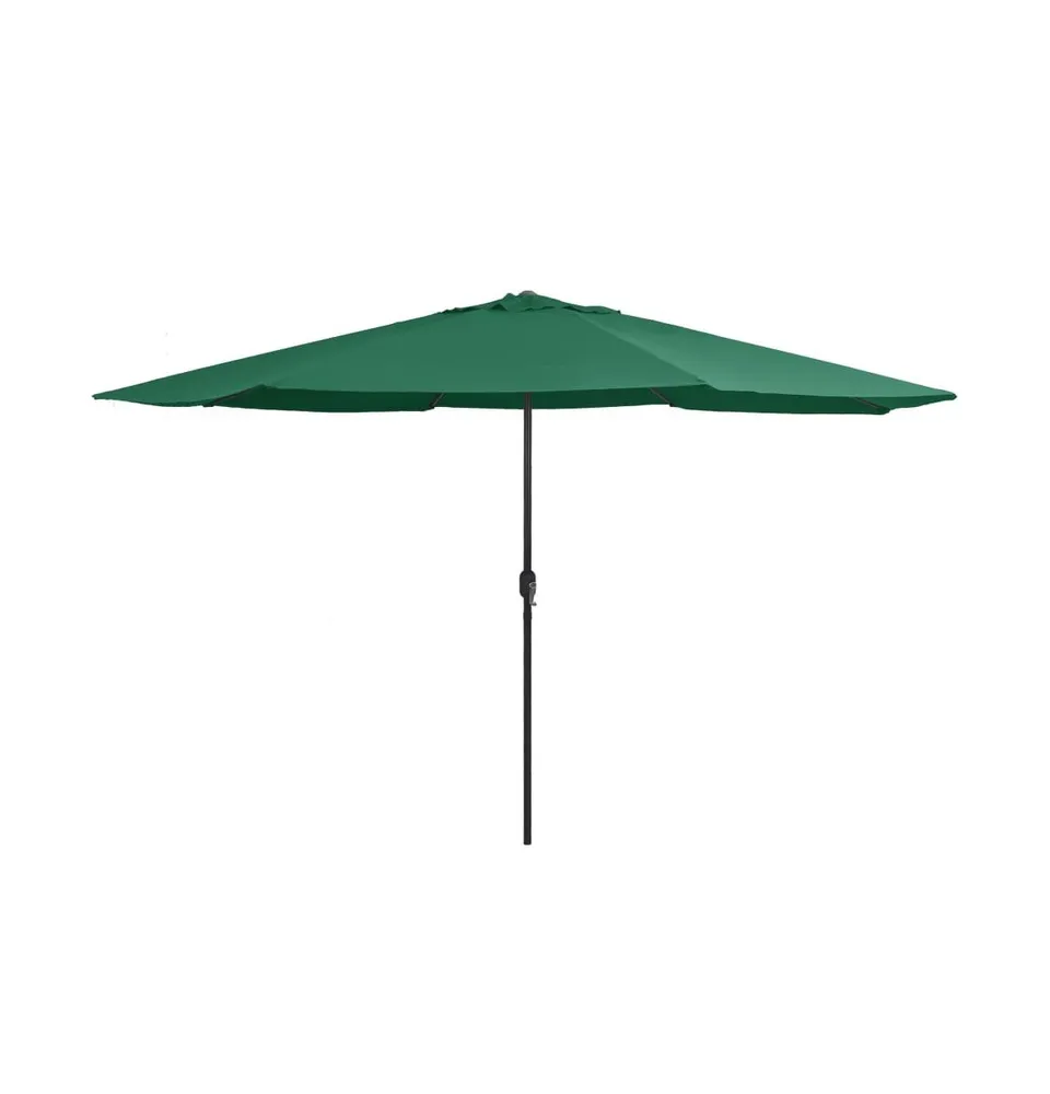 vidaXL Outdoor Parasol with Metal Pole 153.5" Green