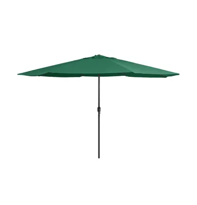 vidaXL Outdoor Parasol with Metal Pole 157.5" Green