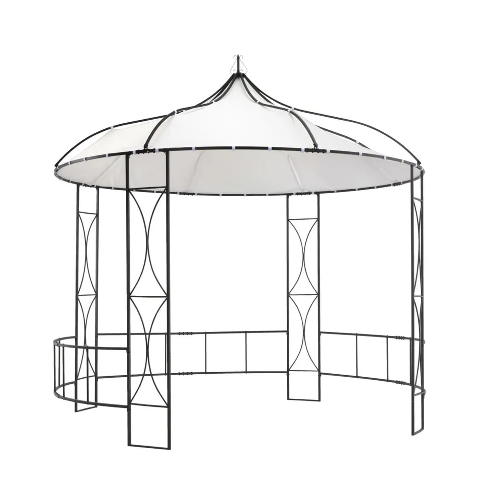 vidaXL Gazebo 118.1"x114.2" White Round