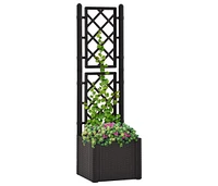 vidaXL Garden Raised Bed with Trellis and Self Watering System Anthracite