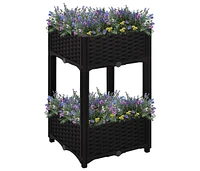 vidaXL Raised Bed 15.7"x15.7"x28" Polypropylene