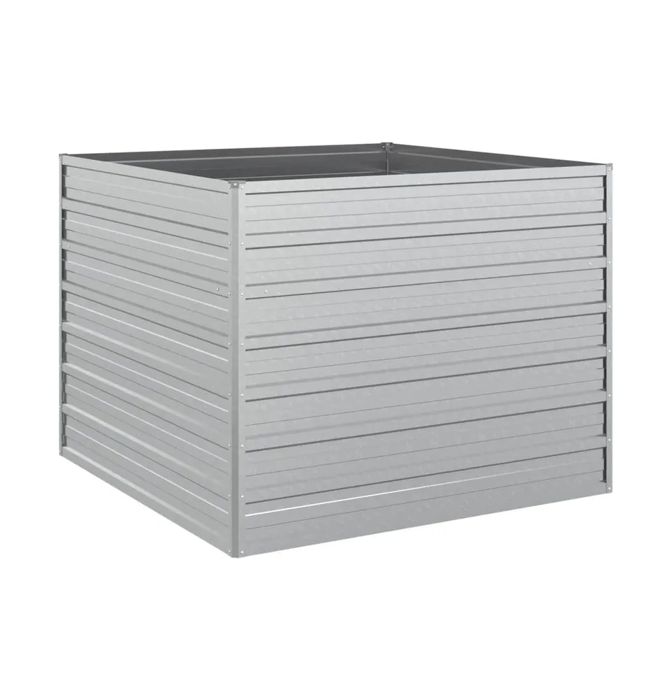 vidaXL Garden Raised Bed 39.4"x39.4"x30.3" Galvanized Steel Silver