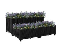 vidaXL Raised Bed 31.5"x31.5"x15" Polypropylene